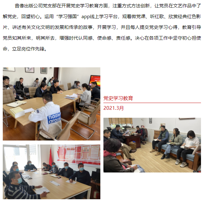 集團(tuán)各黨支部三月認(rèn)真開(kāi)展黨史學(xué)習(xí)教育